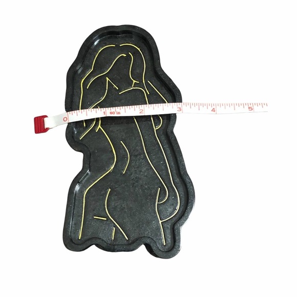 Black & Gold goddess jewelry tray. Handmade - Picture 3 of 7